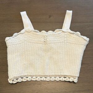 Adorable white/beige tang top/croptop